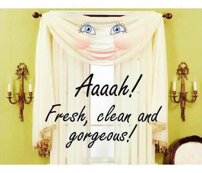 4 Steps to Clean Your Office - Image of smiling curtains.